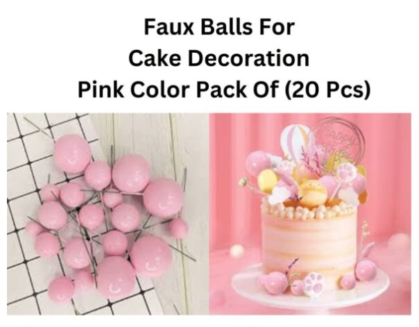 Faux Ball Light Pink Color Pack Of (20 Pcs)
