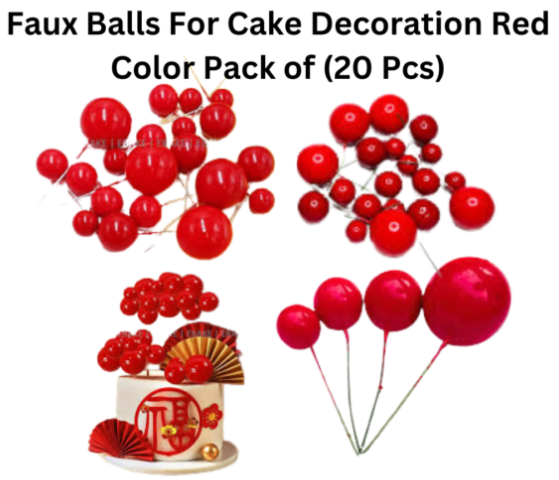 Faux Ball Red Pack Of (20 Pcs)