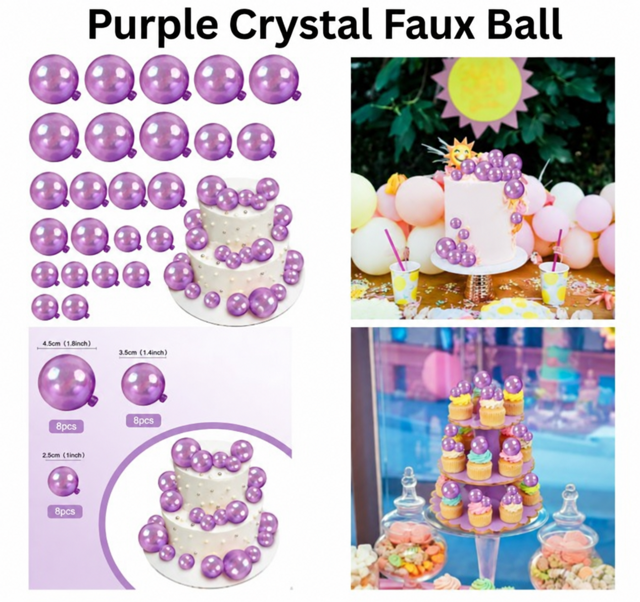 Faux Ball Purple Crystal