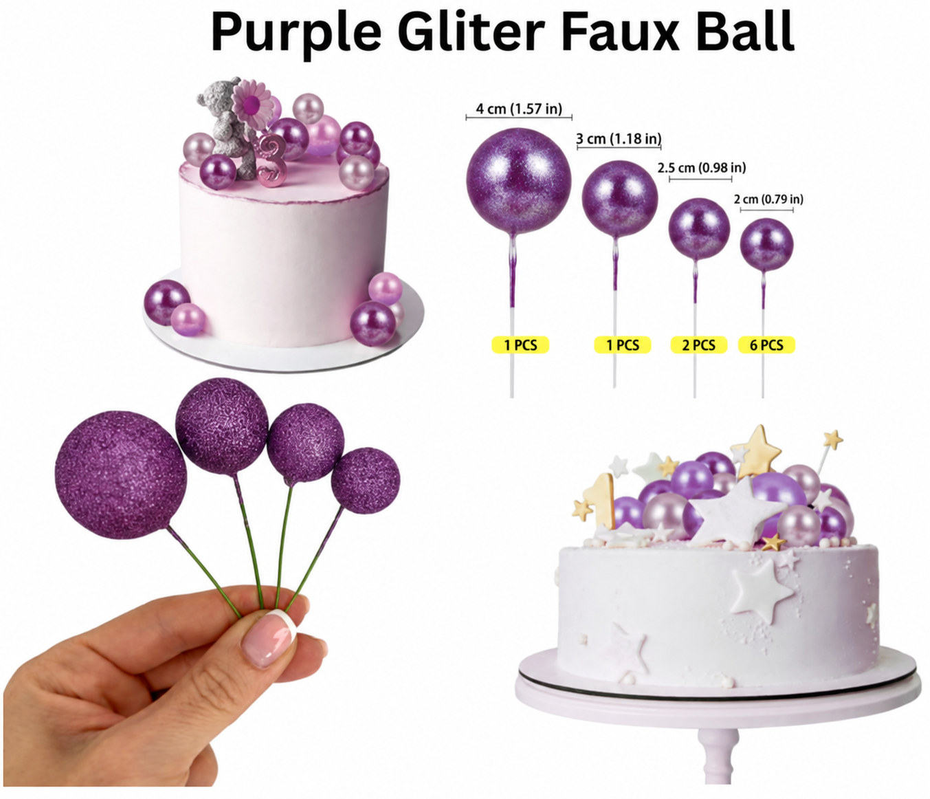 Faux Ball Purple Gliter