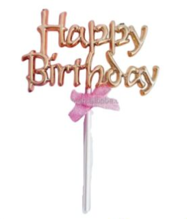 Topper Fancy Plastic Hbd Topper Pink
