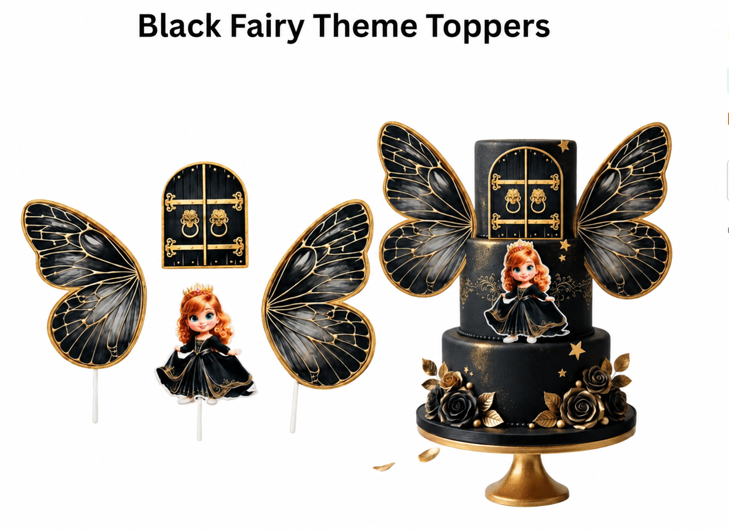 Theme Black Fairy Theme Toppers