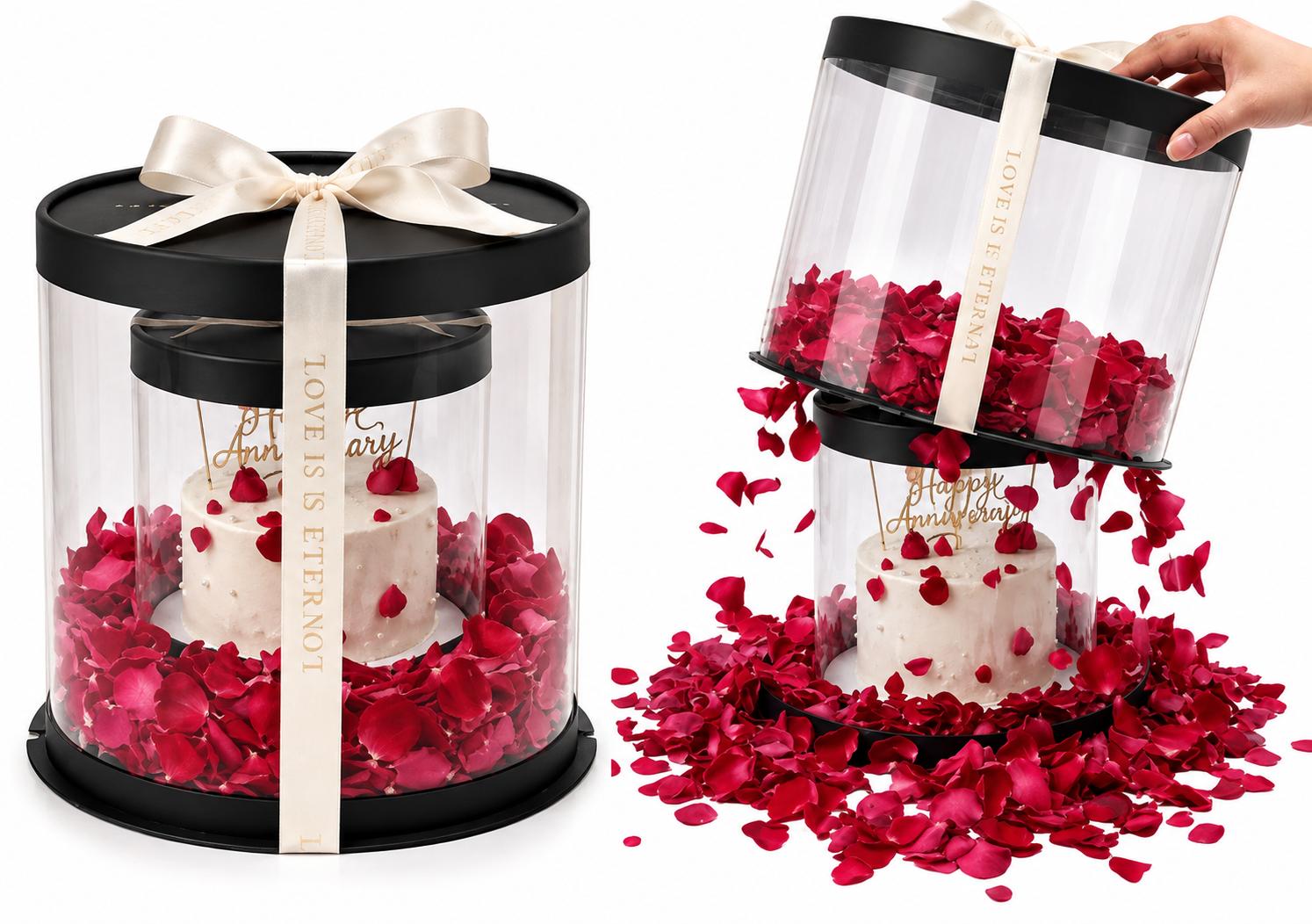 PVC Box Round Black 10&8
