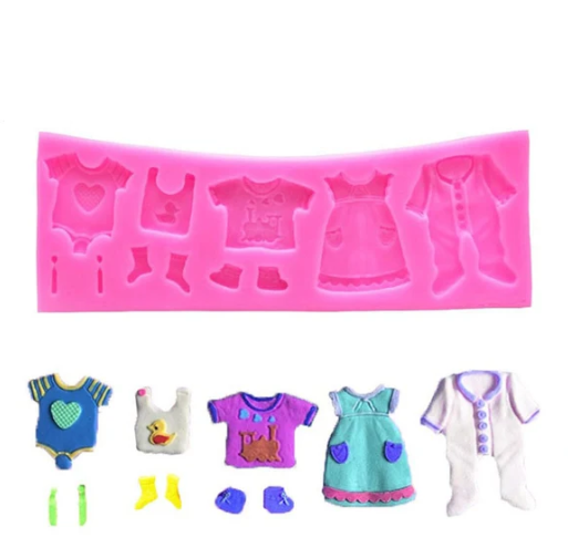 SILICONE MOLD Baby Clothes Silicone Fondant Cake Mold