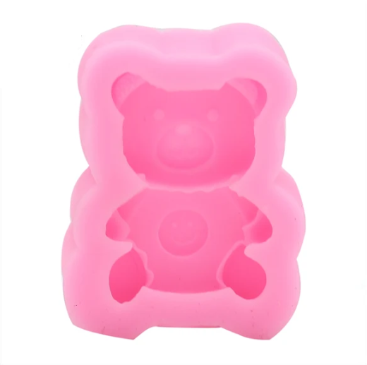 SILICONE MOLD Teddy Bear With Emoji Silicone Fondant Mold