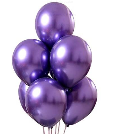 Balloons Purple Metallic Balloons Pack Of 12Pcs