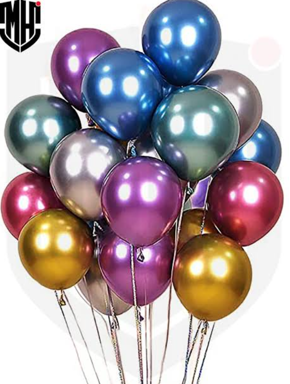 Balloons Multi Metallic Balloons Pack Of 12Pcs