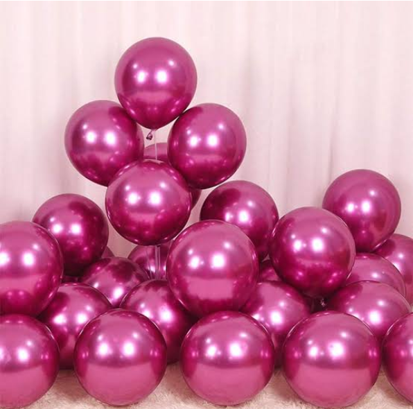 Balloons Pink Metallic Balloons Pack Of 12Pcs