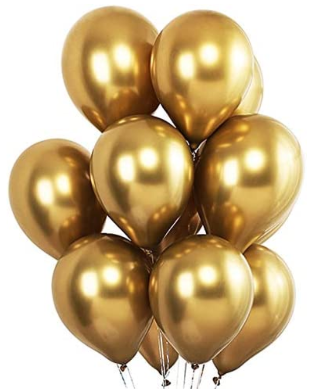 Balloons Golden Metallic Balloons Pack Of 12Pcs