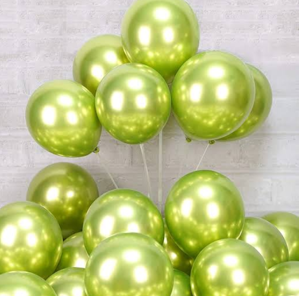 Balloons Leaf Green Metallic Balloons Pack Of 12Pcs