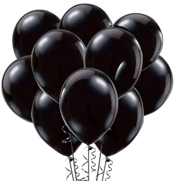 Balloons Black Metallic Balloons Pack Of 12Pcs