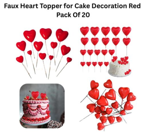 Faux Heart Red Pack Of 20