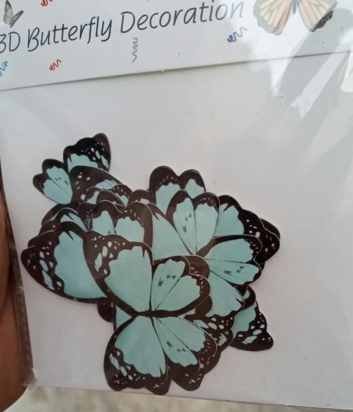 3D Butterfly Decoration Blue & Black
