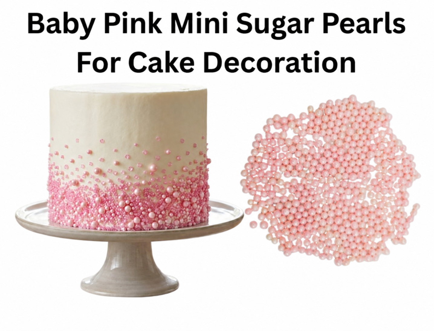 Pearl Baby Pink Mini Sugar Pearls For Cake Decoration